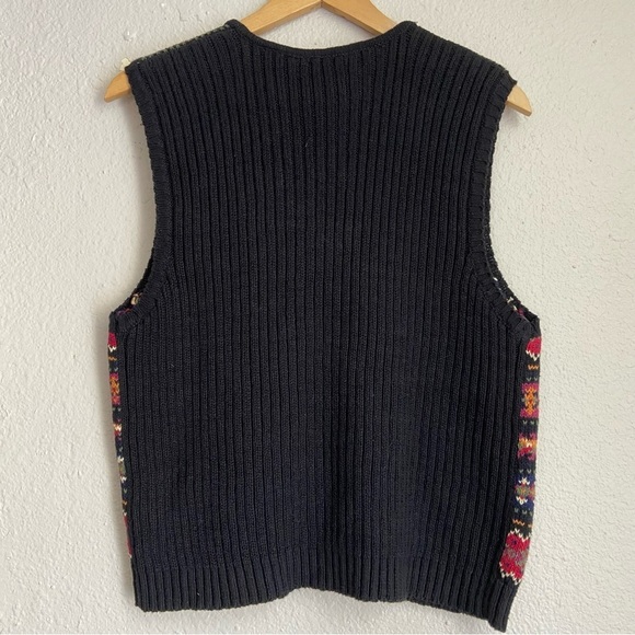 Vintage ERIKA Sweater Vest Fair Isle Striped Size Large - Picture 6 of 9